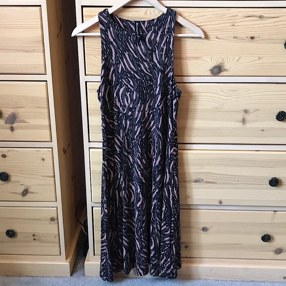 ATHLETA Santorini Thera Printed Dress Abstraction Black/Peat Size Small